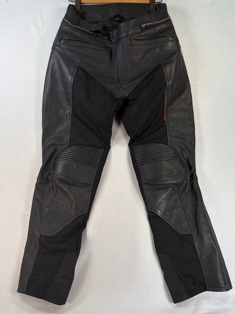 REV'IT! Motorcycle Riding Pants Leather CE Knee Black Size Medium